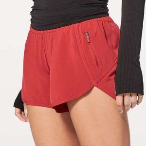 Red Lululemon Tracker Shorts Size 4